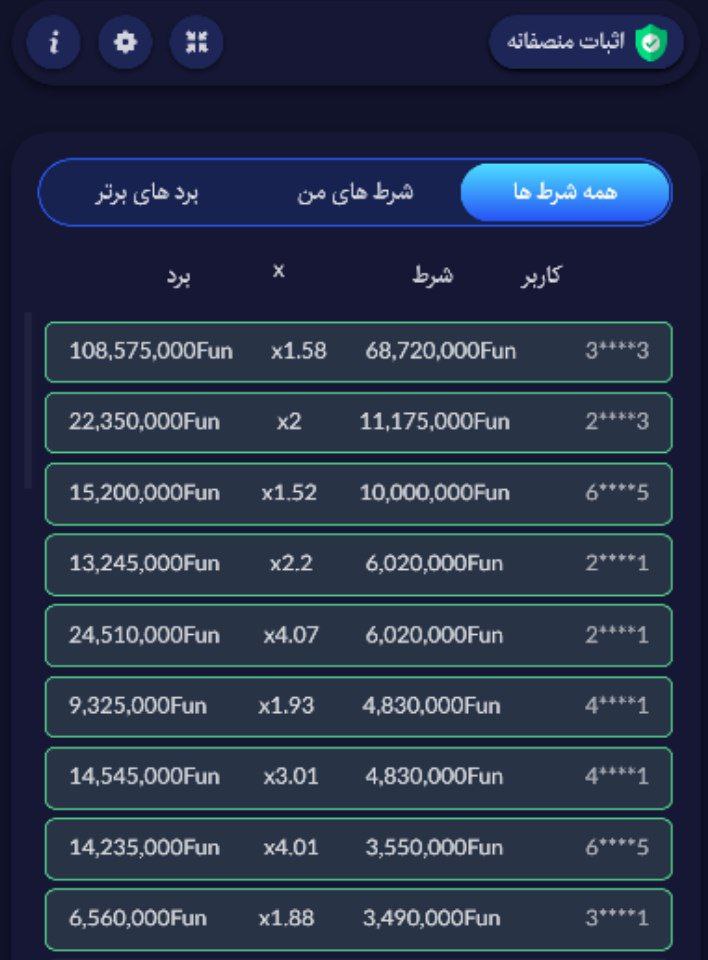 ضریب بازی انفجار یک بت